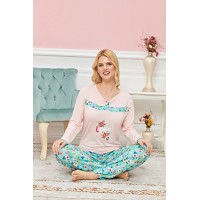 Bayan Uzun Kollu Pijama Takımı Model no 7593 Beden XL
