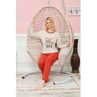 Bayan Uzun Kollu Pijama Takımı Model no 7591 Beden XL