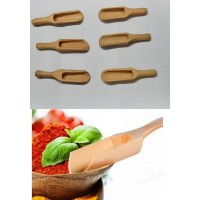 6 lı Ahşap Mini Baharat Küreği 9 Cm