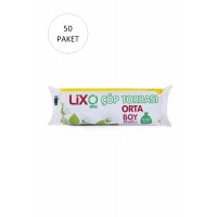 Orta Boy Çöp Torbası 55 x 60 cm 20 Li Rulo x 50 Paket = 1.000 Adet (Mavi)