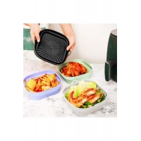 Katlanabilir Silikon Yanmaz - Yıkanabilir Kare Airfryer Kalıbı 21 Cm