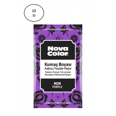 Nova Color Toz Kumaş Boyası Mor 12 Gr Nc-907 12'li