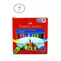 Faber Castell Karton Kutu Boya Kalemi 12 Renk Yarım Boy 12'li