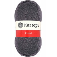 Kristal Çift Katlı El Örgü Lif İpi Kömür Gri K556