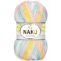 Elit Baby Mini Batik Bebe El Örgü İpi Gökkuşağı 32428