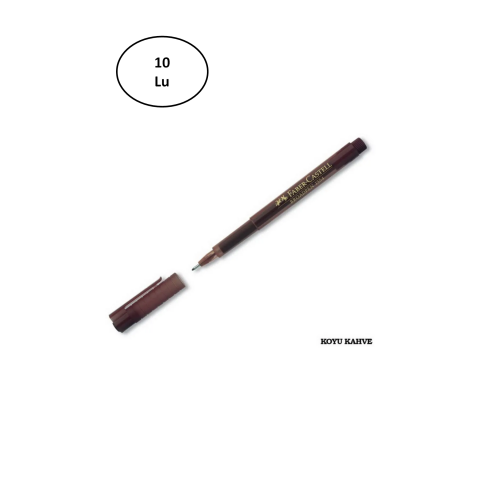 Faber Castell Faber Broadpen 0.8 Mm Keçe Kalem Koyu Kahve 10'lu