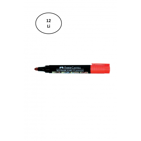 Faber Castell Permanent Markör Jumbo 23 Kırmızı 12'li