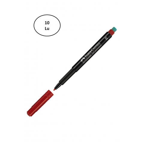 Faber Castell Permanent (M) Kırmızı Kalem 10'lu