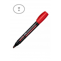 Faber Castell Permanent Markör 54 Kesik Uç Kırmızı Kalem 12'li