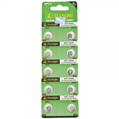 TIANQIU AG1 LR621/364 Alkalin 10'lu Düğme Pil
