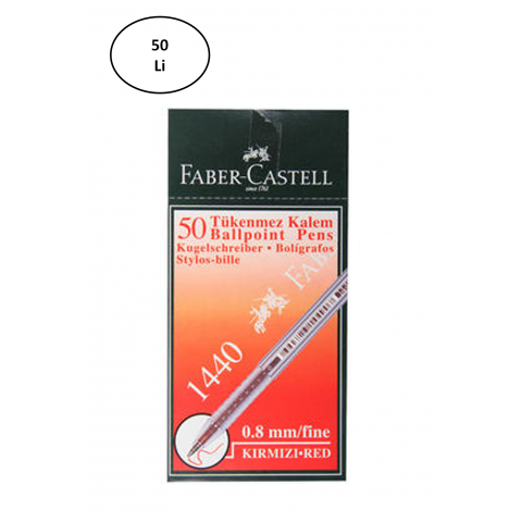 Faber Castell FC 1440 Tükenmez Kalem 0.8 Mm 50'li Kırmızı