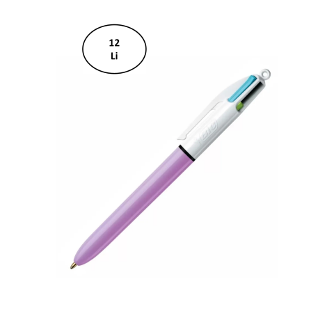 Bic 4 Renk Fun Purple Gövde Tükenmez Kalem 503815 12'li