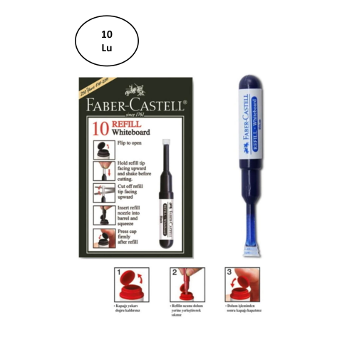 Faber Castell Beyaz Tahta Kalem W20 Refili Mavi 10'lu