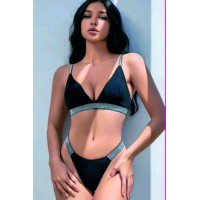 Night Light Kadın Siyah Fantezi Sütyen Külot Takımı 3474 Beden L-XL