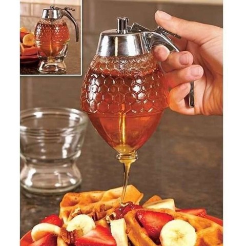 Pompalı Akrilik Bal Kavanozu -  Bal - Reçel Dispanseri