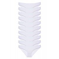 10 adet Süper Eko Set Likralı Kadın Slip Külot Beyaz Beden L