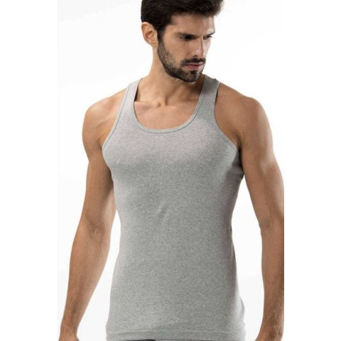 3 adet Tutku Ribana Spor Erkek Gri Atlet 0118 Beden M