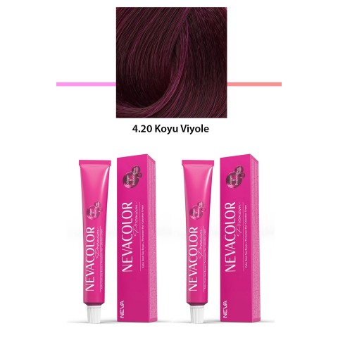 2 li Set Premium 4.20 Koyu Viyole - Kalıcı Krem Saç Boyası 2 X 50 g Tüp