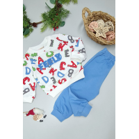 2 İp Mevsime Uygun Mavi Bebek Eşofman Takımı Beden 12-18 Ay