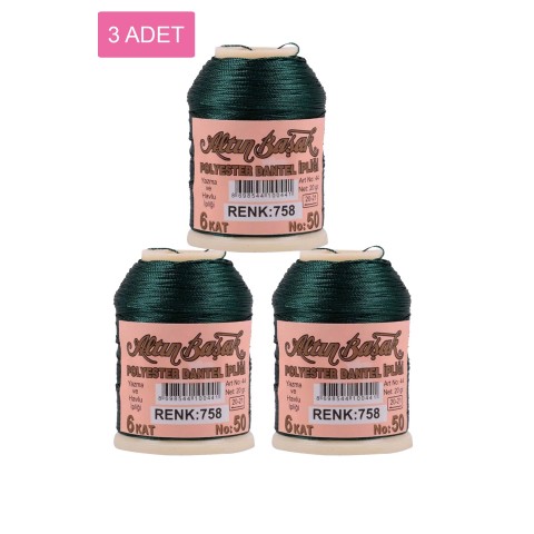 3 Adet Altınbaşak Oya ve Dantel İpi 20 gr -    - No: 758